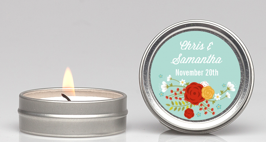  Floral Motif - Bridal Shower Candle Favors Option 1