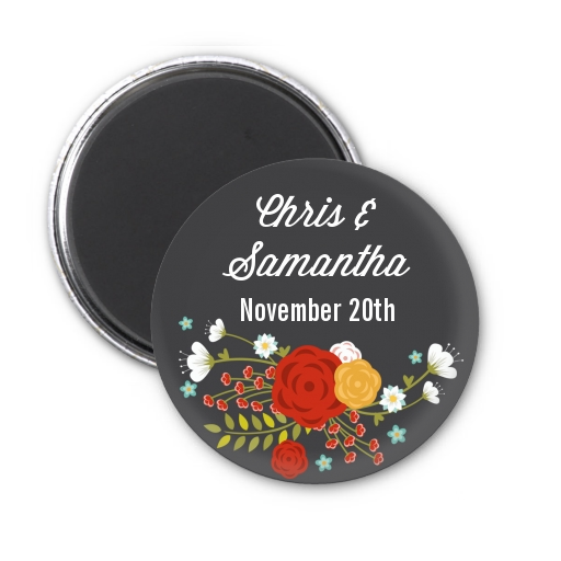  Floral Motif - Personalized Bridal Shower Magnet Favors Option 1