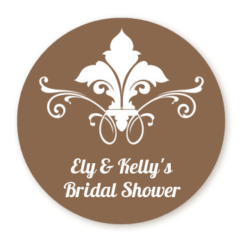  Fluer De Lis - Round Personalized Bridal Shower Sticker Labels 