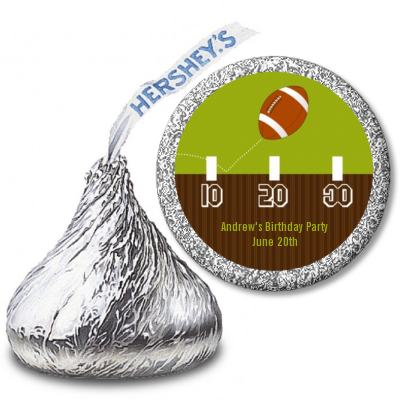 Football - Hershey Kiss Birthday Party Sticker Labels