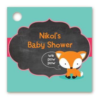 Fox and Friends - Personalized Baby Shower Card Stock Favor Tags