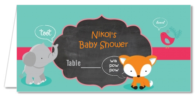 Fox and Friends - Personalized Baby Shower Place Cards