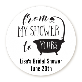  From My Shower - Round Personalized Bridal Shower Sticker Labels 