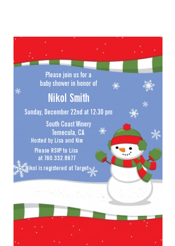 Frosty the Snowman - Christmas Petite Invitations