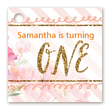 Fun to be One - 1st Birthday Girl - Personalized Birthday Party Card Stock Favor Tags