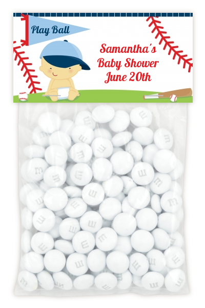  Future Baseball Player - Custom Baby Shower Treat Bag Topper Caucasian