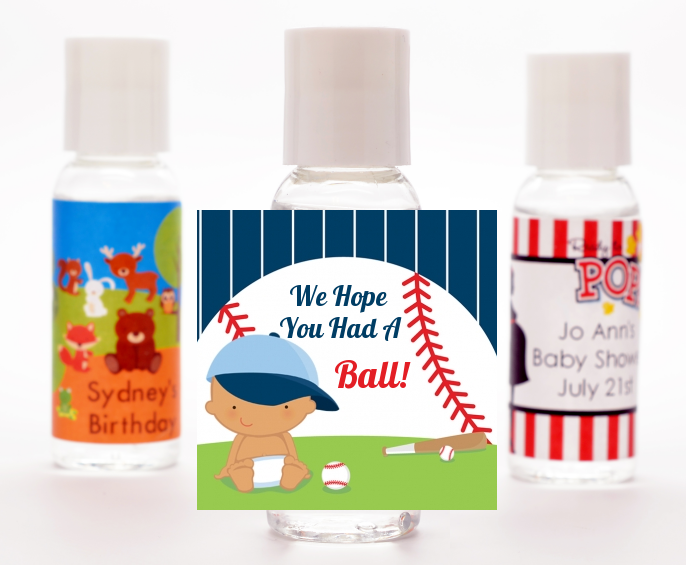  Future Baseball Player - Personalized Baby Shower Hand Sanitizers Favors Caucasian