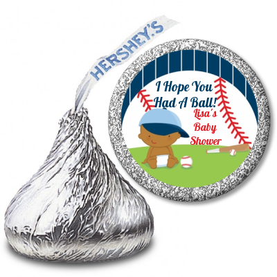  Future Baseball Player - Hershey Kiss Baby Shower Sticker Labels Caucasian