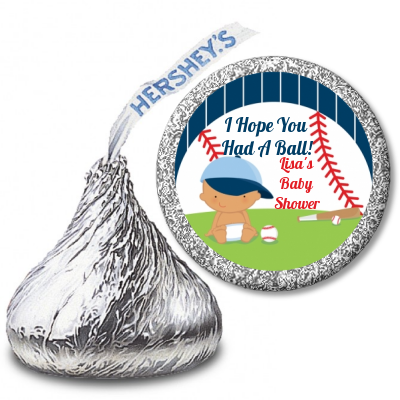  Future Baseball Player - Hershey Kiss Baby Shower Sticker Labels Caucasian