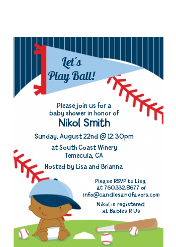  Future Baseball Player - Baby Shower Petite Invitations Caucasian