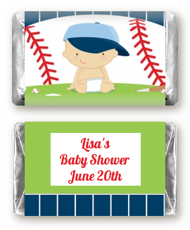  Future Baseball Player - Personalized Baby Shower Mini Candy Bar Wrappers Caucasian