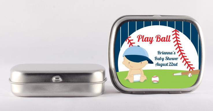  Future Baseball Player - Personalized Baby Shower Mint Tins Caucasian