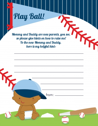  Future Baseball Player - Baby Shower Notes of Advice Caucasian