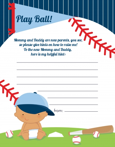  Future Baseball Player - Baby Shower Notes of Advice Caucasian