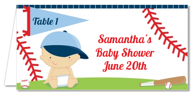  Future Baseball Player - Personalized Baby Shower Place Cards Caucasian