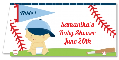  Future Baseball Player - Personalized Baby Shower Place Cards Caucasian