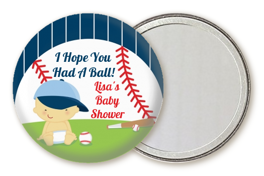  Future Baseball Player - Personalized Baby Shower Pocket Mirror Favors Caucasian