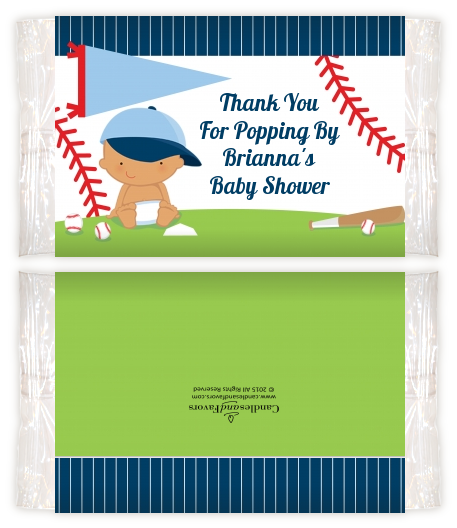  Future Baseball Player - Personalized Popcorn Wrapper Baby Shower Favors Caucasian