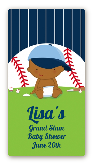  Future Baseball Player - Custom Rectangle Baby Shower Sticker/Labels Caucasian