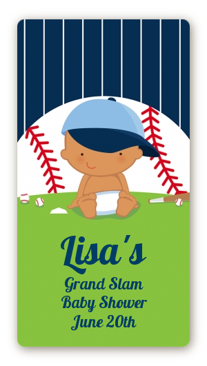  Future Baseball Player - Custom Rectangle Baby Shower Sticker/Labels Caucasian