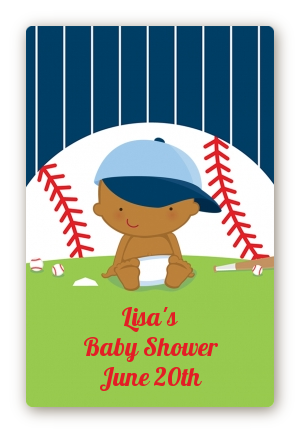  Future Baseball Player - Custom Large Rectangle Baby Shower Sticker/Labels Caucasian