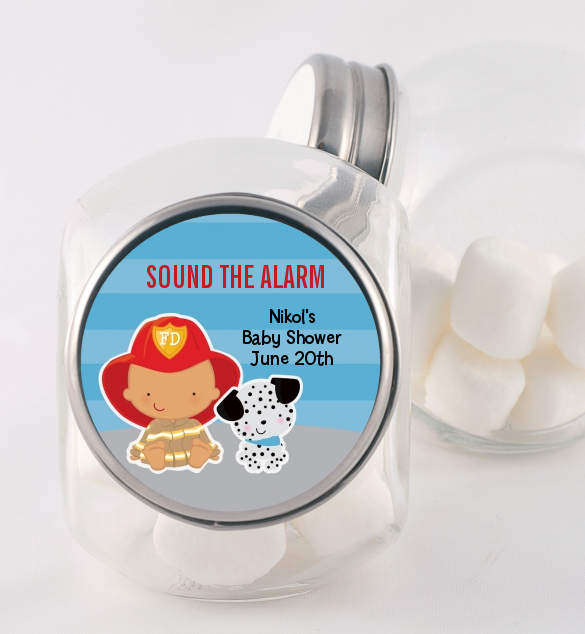  Future Firefighter - Personalized Baby Shower Candy Jar Caucasian