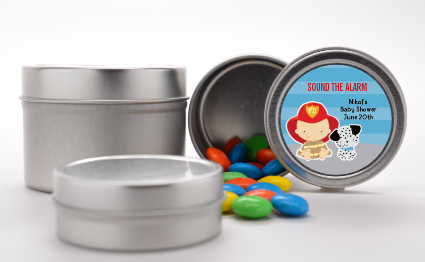  Future Firefighter - Custom Baby Shower Favor Tins Caucasian