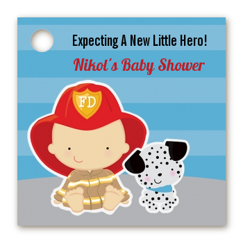  Future Firefighter - Personalized Baby Shower Card Stock Favor Tags Caucasian