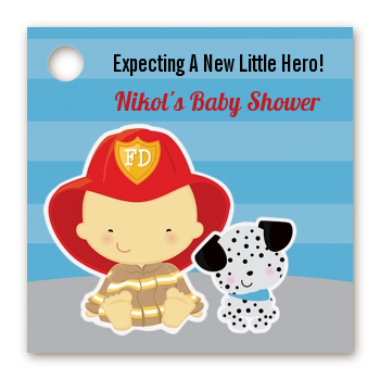  Future Firefighter - Personalized Baby Shower Card Stock Favor Tags Caucasian
