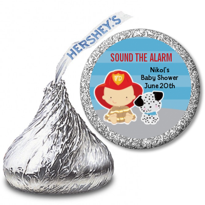  Future Firefighter - Hershey Kiss Baby Shower Sticker Labels Caucasian