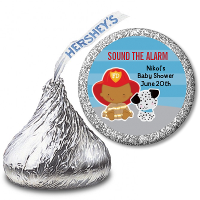  Future Firefighter - Hershey Kiss Baby Shower Sticker Labels Caucasian