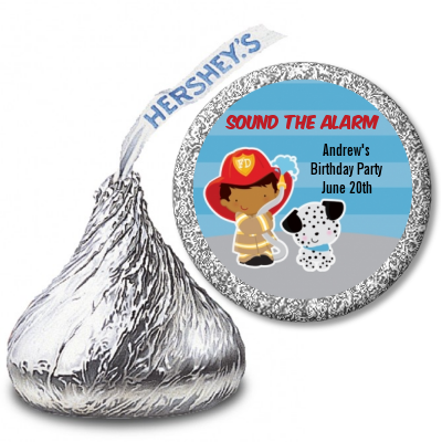  Future Firefighter - Hershey Kiss Birthday Party Sticker Labels Caucasian Boy