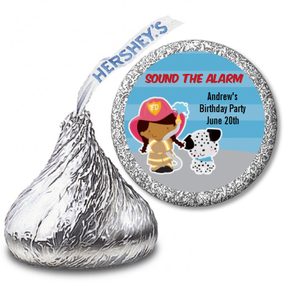  Future Firefighter - Hershey Kiss Birthday Party Sticker Labels Caucasian Boy