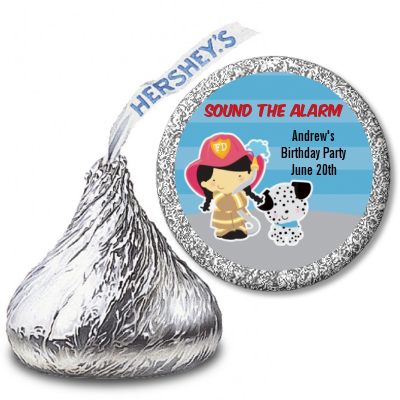 Future Firefighter - Hershey Kiss Birthday Party Sticker Labels Caucasian Boy