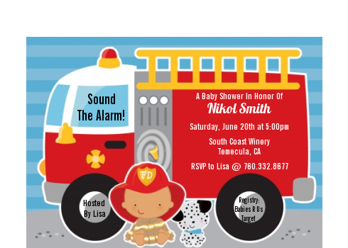  Future Firefighter - Baby Shower Petite Invitations Caucasian