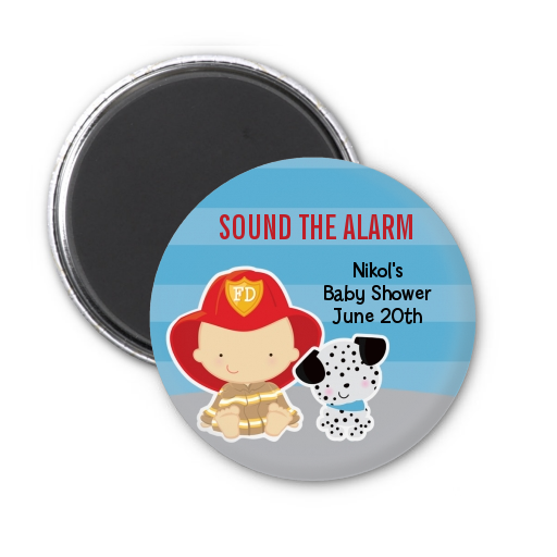  Future Firefighter - Personalized Baby Shower Magnet Favors Caucasian