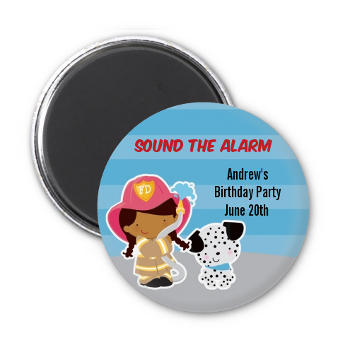  Future Firefighter - Personalized Birthday Party Magnet Favors Caucasian Boy