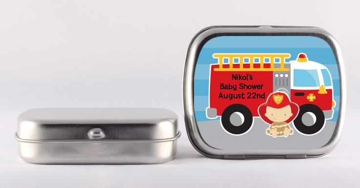  Future Firefighter - Personalized Baby Shower Mint Tins Caucasian
