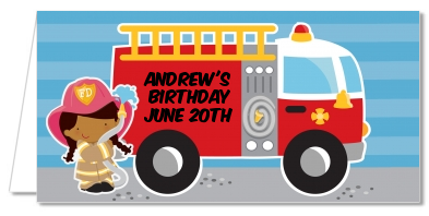  Future Firefighter - Personalized Birthday Party Place Cards Caucasian Boy