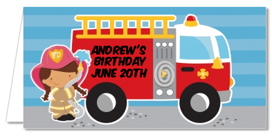  Future Firefighter - Personalized Birthday Party Place Cards Caucasian Boy