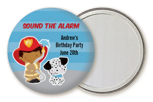  Future Firefighter - Personalized Birthday Party Pocket Mirror Favors Caucasian Boy