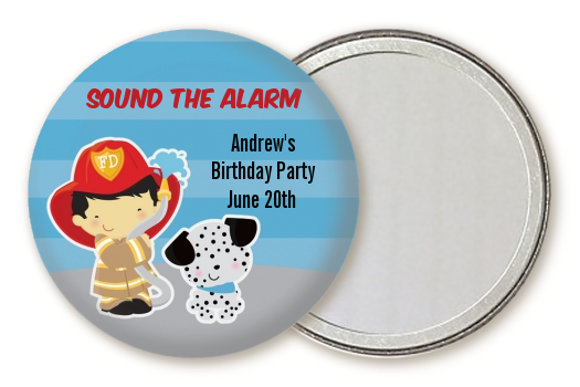  Future Firefighter - Personalized Birthday Party Pocket Mirror Favors Caucasian Boy