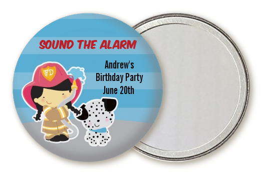  Future Firefighter - Personalized Birthday Party Pocket Mirror Favors Caucasian Boy