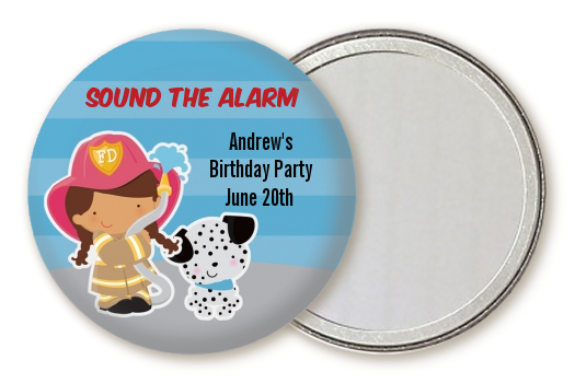  Future Firefighter - Personalized Birthday Party Pocket Mirror Favors Caucasian Boy