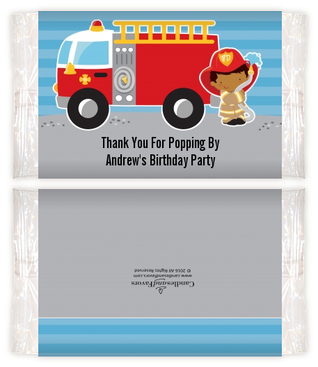  Future Firefighter - Personalized Popcorn Wrapper Birthday Party Favors Caucasian Boy