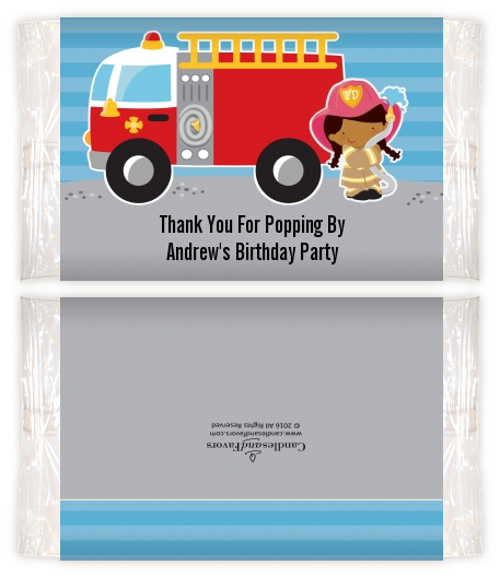  Future Firefighter - Personalized Popcorn Wrapper Birthday Party Favors Caucasian Boy