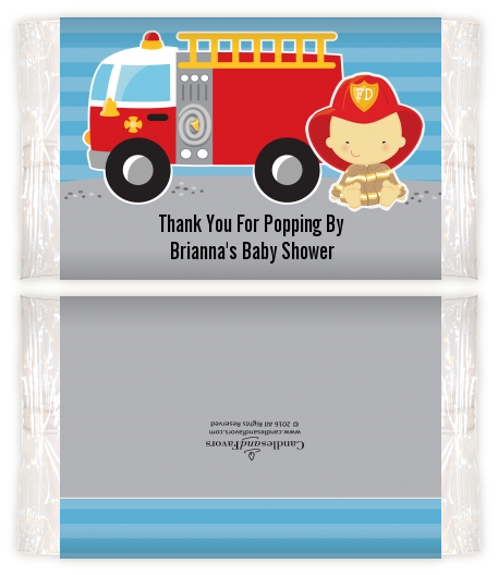  Future Firefighter - Personalized Popcorn Wrapper Baby Shower Favors Caucasian