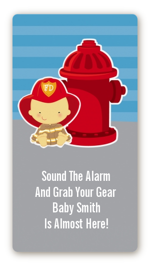  Future Firefighter - Custom Rectangle Baby Shower Sticker/Labels Caucasian