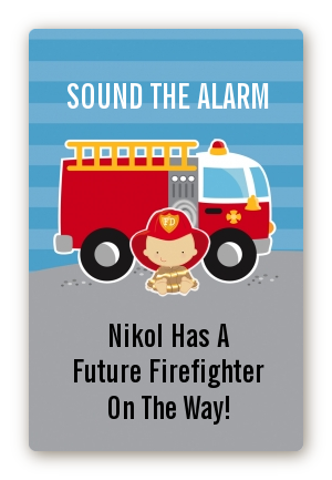  Future Firefighter - Custom Large Rectangle Baby Shower Sticker/Labels Caucasian