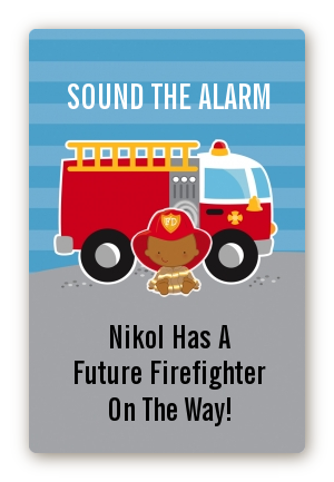  Future Firefighter - Custom Large Rectangle Baby Shower Sticker/Labels Caucasian